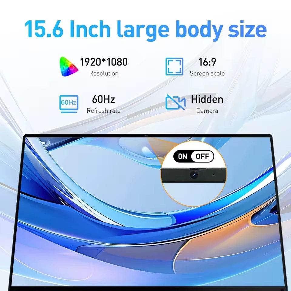 15.6 inch Laptop Computer Intel Celeron N5095 Notebook PC Gamer 16GB DDR4 1TB SSD Office Study PC Windows 11 Pro 1080P Laptops - Price Value Store