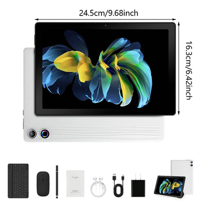 A10L 10 Inch Android Tablet 12GB RAM 64GB ROM IPS HD Touch Screen with Keyboard Case Mouse Stylus 8 in 1 Tablet Kit - Price Value Store