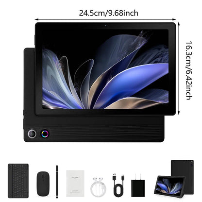 A10L 10 Inch Android Tablet 12GB RAM 64GB ROM IPS HD Touch Screen with Keyboard Case Mouse Stylus 8 in 1 Tablet Kit - Price Value Store