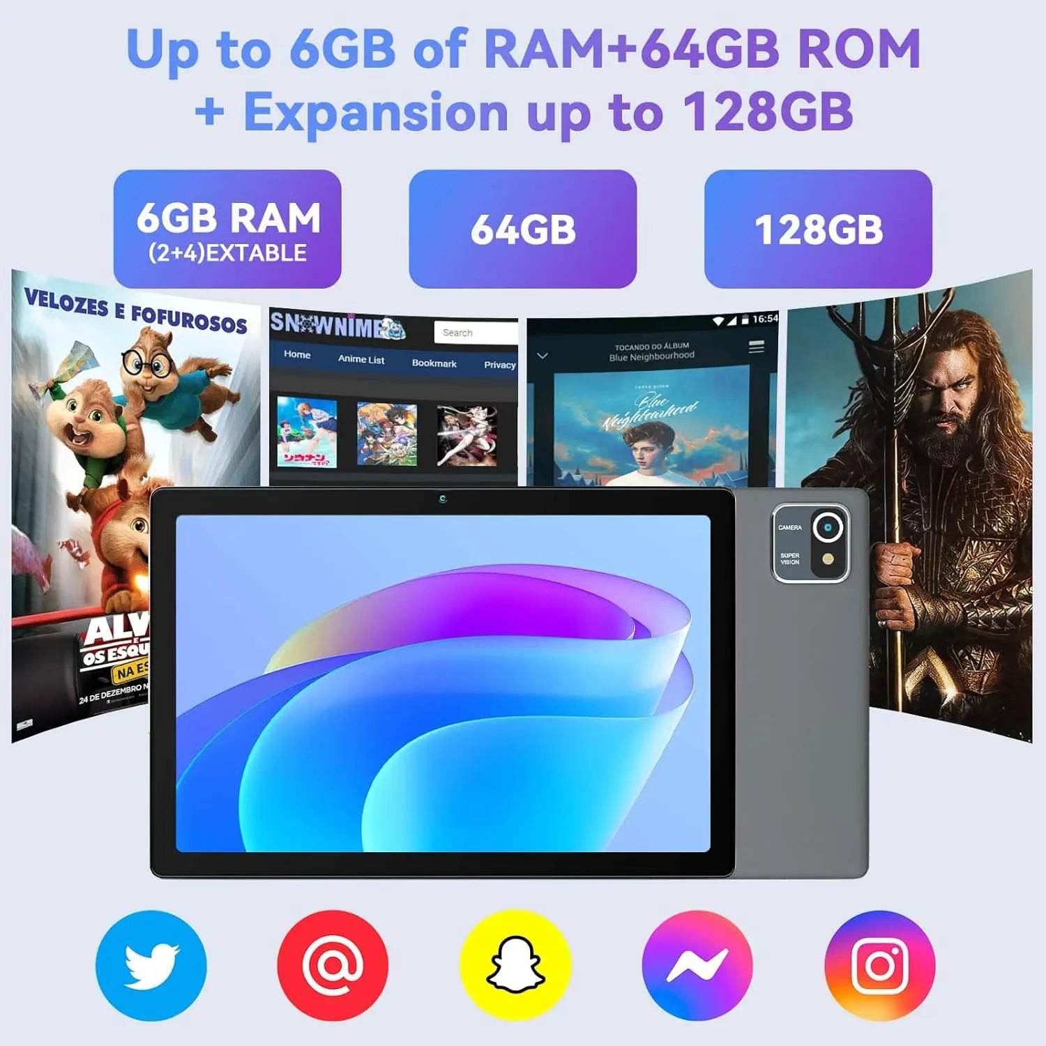 AEEZO MB1001 10 Inch Android Tablet Quad-Core 6GB RAM 64GB ROM 5MP+8MP Dual Camera HD IPS Display WiFi Bluetooth PC Pad Tablets - Price Value Store