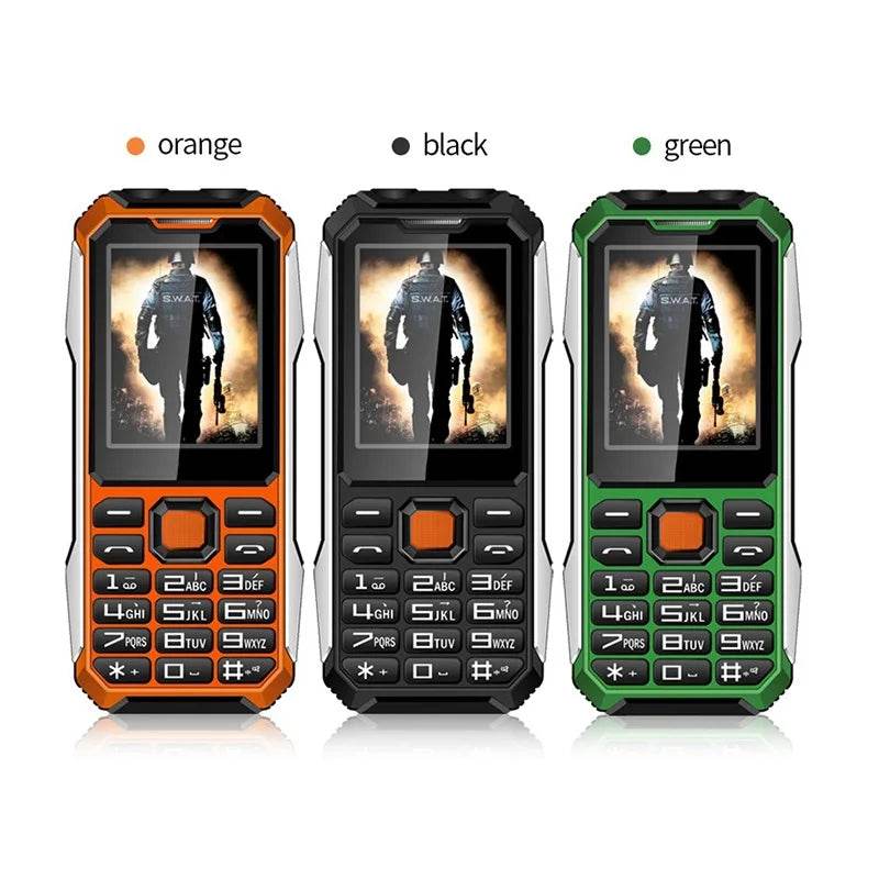 Slim Rugged Outdoor Phone Dual SIM Big Button Long Standby Blacklist Loud Speaker Two Flashlight SOS Dialing MP3 Video Player - Price Value Store