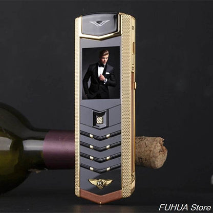 V9 Metal Body Luxury Bar Phone K9 Dual Sim Bluetooth Dialer Senior Mobile Cellphone Invisible Keyboard Support Russian Keyboard - Price Value Store