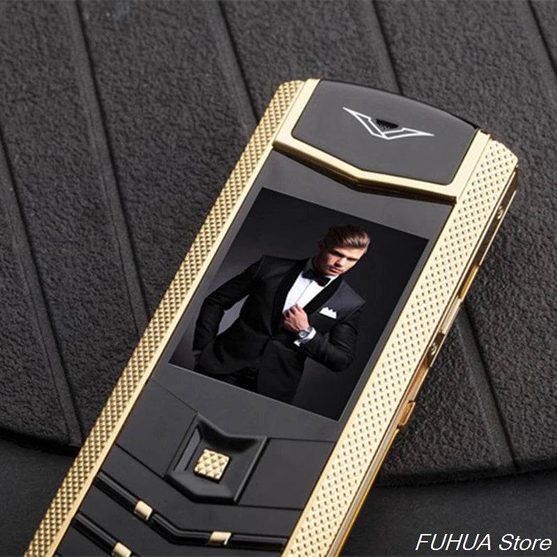 V9 Metal Body Luxury Bar Phone K9 Dual Sim Bluetooth Dialer Senior Mobile Cellphone Invisible Keyboard Support Russian Keyboard - Price Value Store