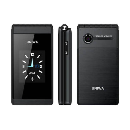 UNIWA X28 Big Push-Button Phone Senior Flip Mobile Phone GSM Dual Sim FM Radio Russian Hebrew Keyboard Clamshell Cellphone - Price Value Store
