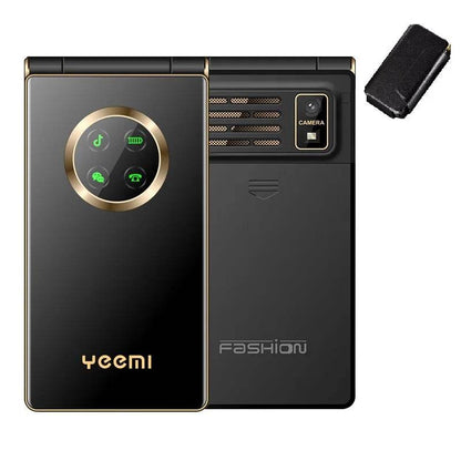 Unlock Cover Elderly Mobile Phone Large Push Button SOS Speed Dial Blacklist Torch Dual Sim Cards Long Standby Flip Cellphone - Price Value Store