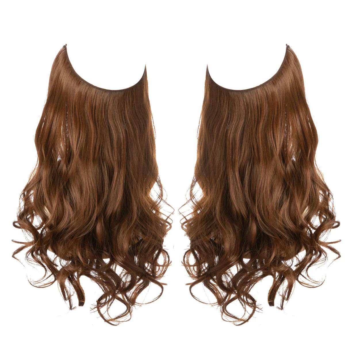 European and American wig one-piece hair quantity multiple U-shaped hair extension female fishing line wig invisible natural long curly hair - Price Value Store