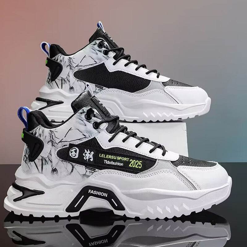 Autumn High-top Men's Shoes Fashion New White Sports Shoes Male Students Ins Trendy Running Casual Torre Shoes - Price Value Store