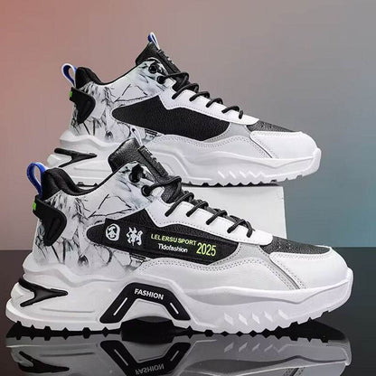 Autumn High-top Men's Shoes Fashion New White Sports Shoes Male Students Ins Trendy Running Casual Torre Shoes - Price Value Store