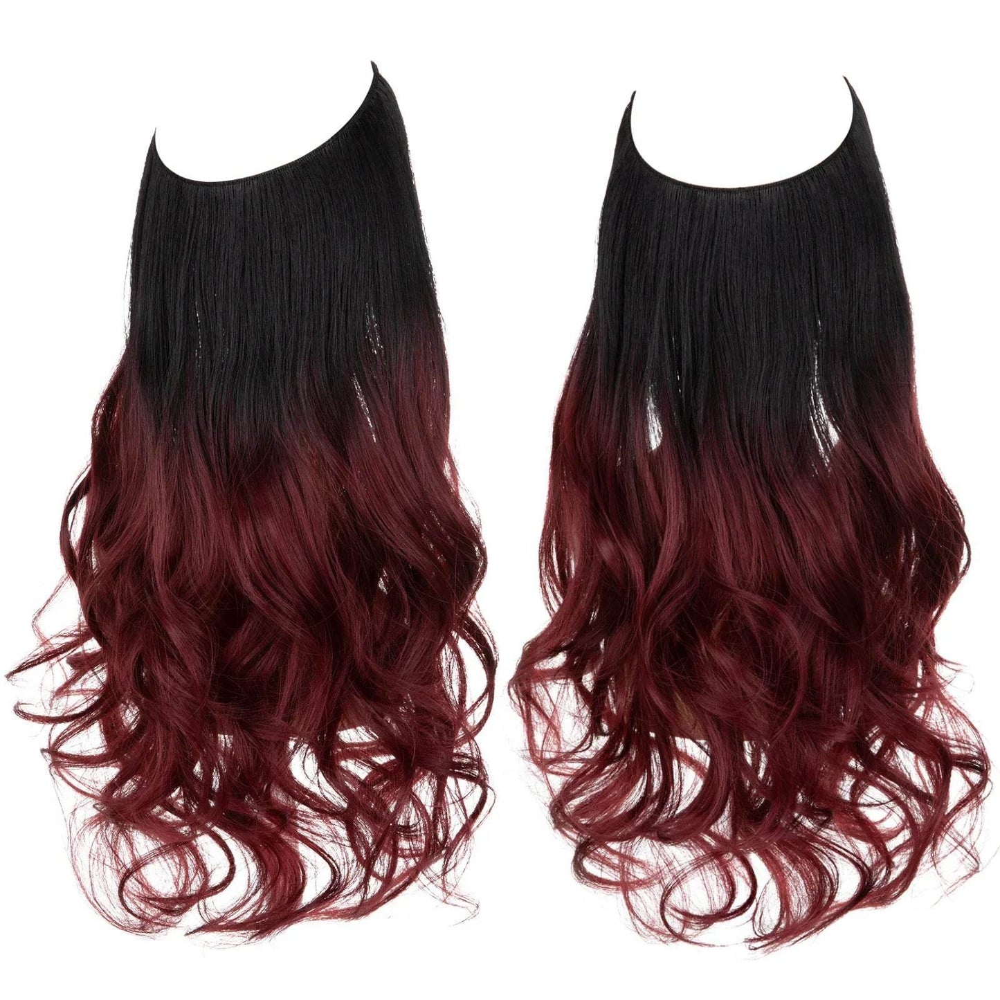 European and American wig one-piece hair quantity multiple U-shaped hair extension female fishing line wig invisible natural long curly hair - Price Value Store