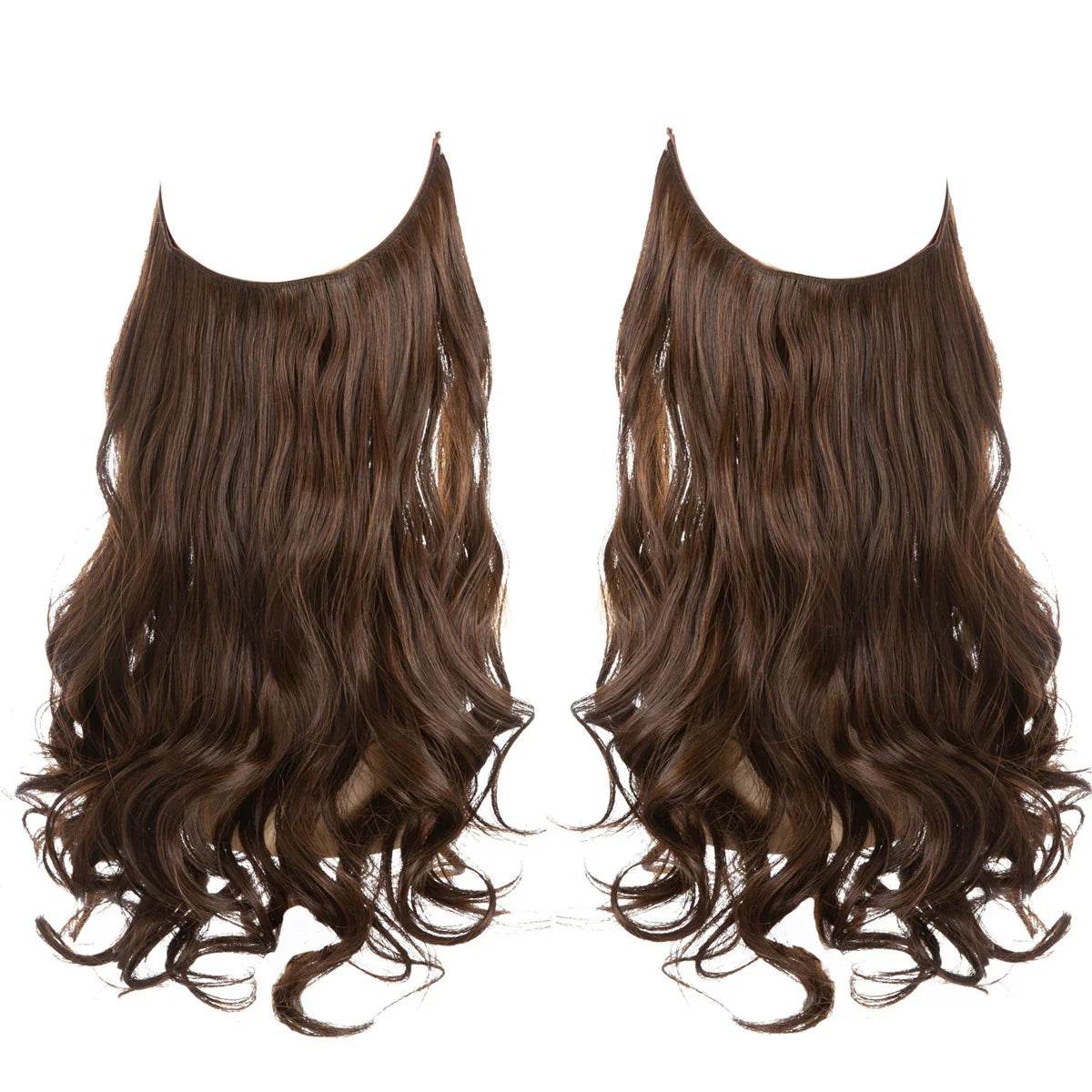 European and American wig one-piece hair quantity multiple U-shaped hair extension female fishing line wig invisible natural long curly hair - Price Value Store