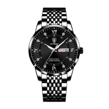Foreign trade AliExpress explosions Swiss certification imported double calendar waterproof luminous men's watch Korean fashion - Price Value Store