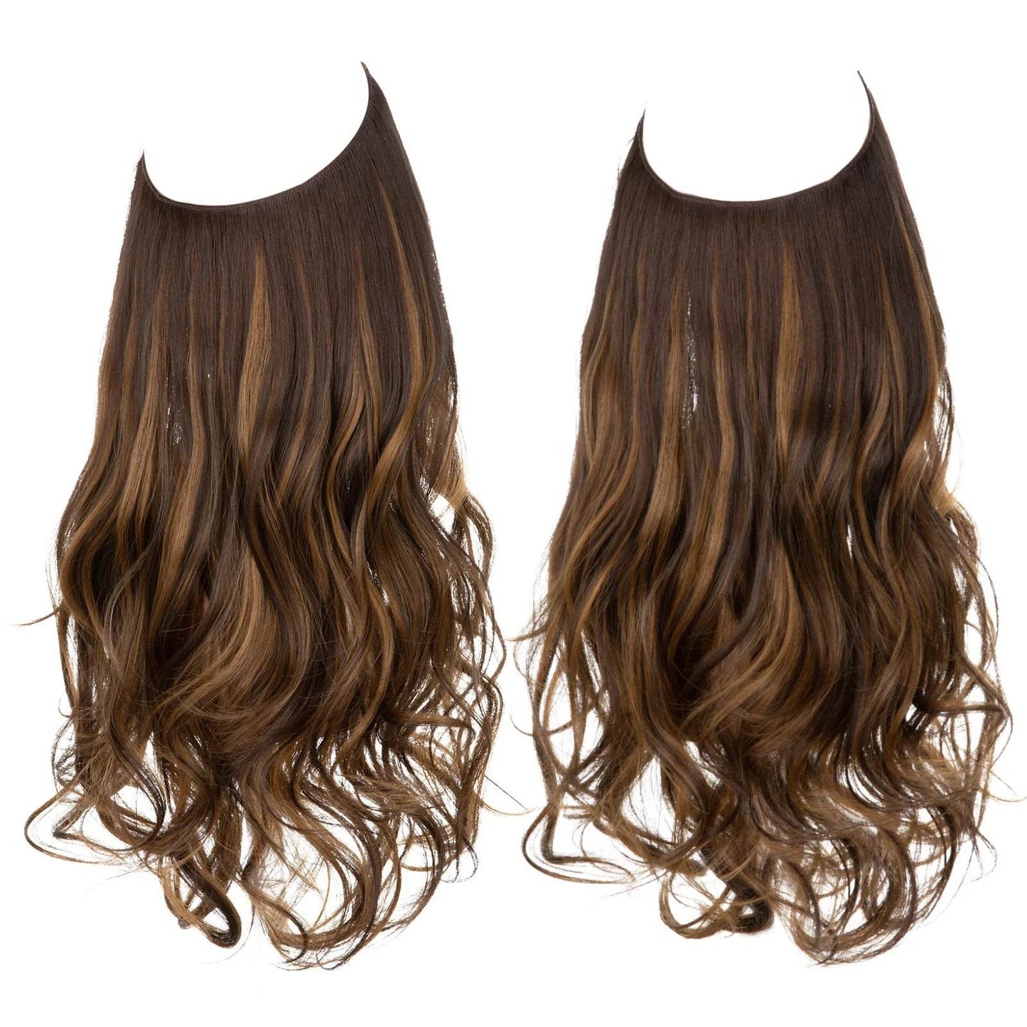 European and American wig one-piece hair quantity multiple U-shaped hair extension female fishing line wig invisible natural long curly hair - Price Value Store