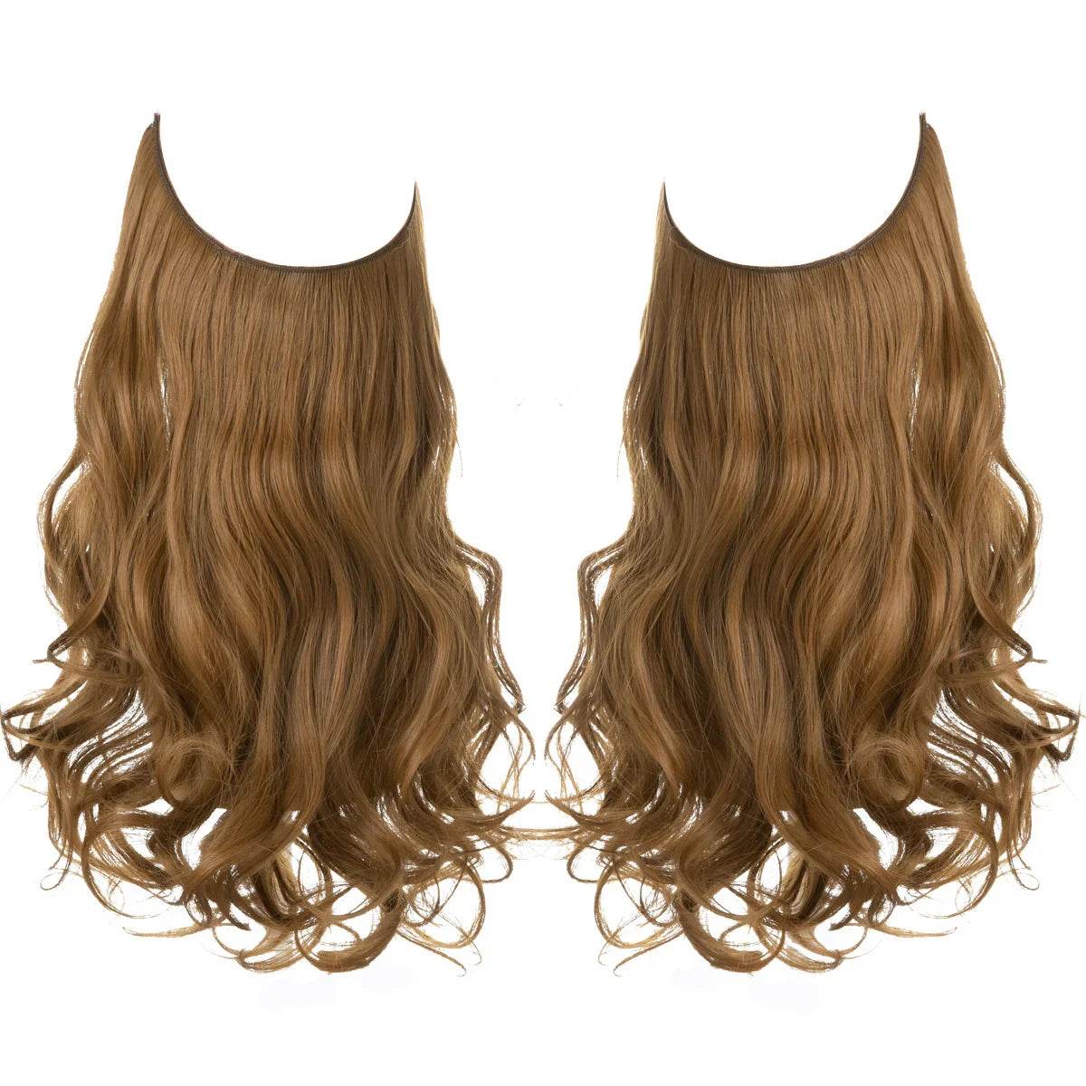 European and American wig one-piece hair quantity multiple U-shaped hair extension female fishing line wig invisible natural long curly hair - Price Value Store