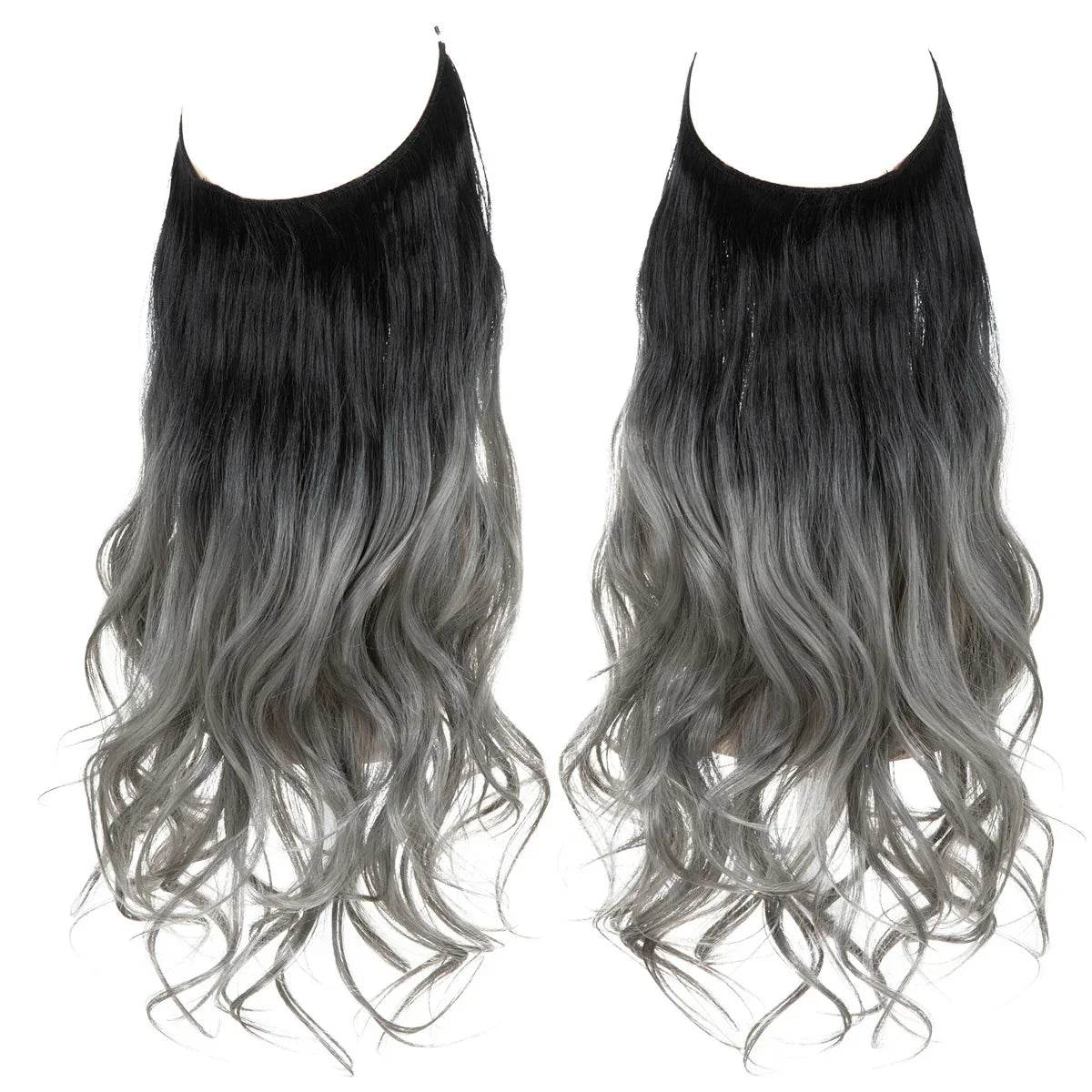 European and American wig one-piece hair quantity multiple U-shaped hair extension female fishing line wig invisible natural long curly hair - Price Value Store