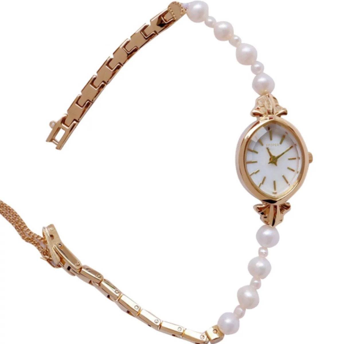 Ins Style Pearl Bracelet Women's Quartz Watch Simple Light Luxury Retro Fashion Elegant Niche Trend High Beauty Value - Price Value Store