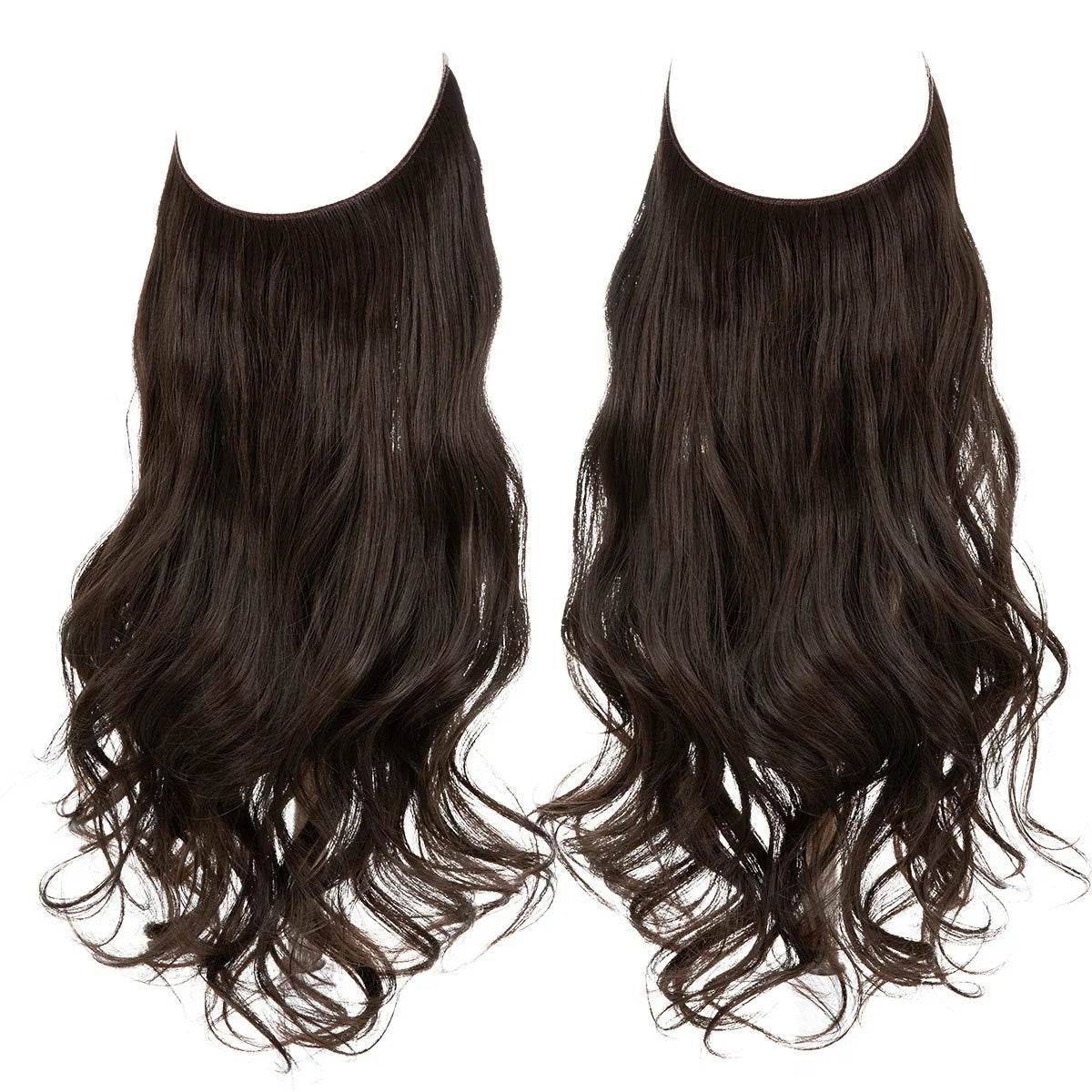 European and American wig one-piece hair quantity multiple U-shaped hair extension female fishing line wig invisible natural long curly hair - Price Value Store
