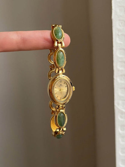 BS New Hot Selling Factory Direct Foreign Trade Small Fragrance Middle Ancient Light Luxury Pearl Bracelet Watch Elegant Women's Watch Small Gold Watch - Price Value Store