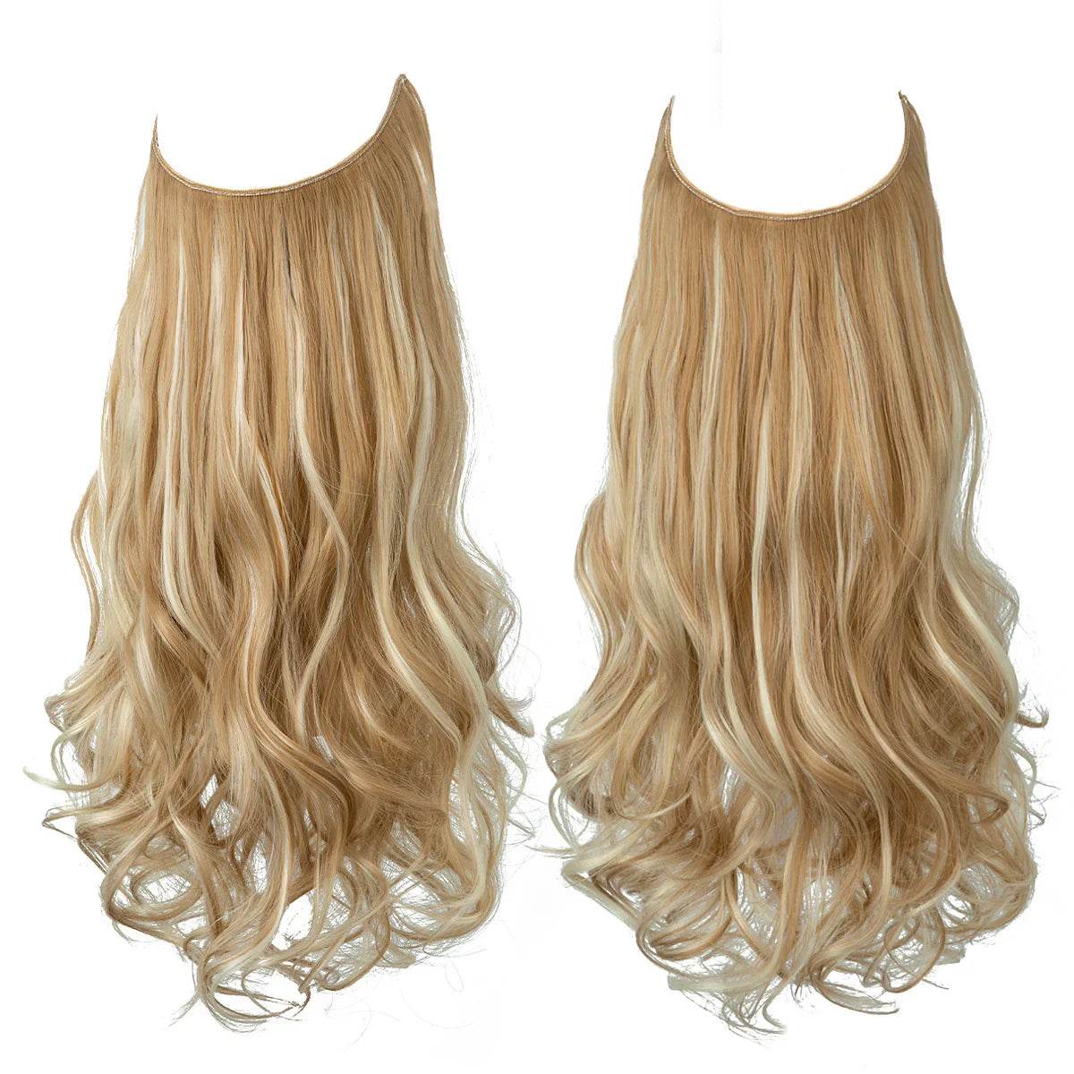 European and American wig one-piece hair quantity multiple U-shaped hair extension female fishing line wig invisible natural long curly hair - Price Value Store