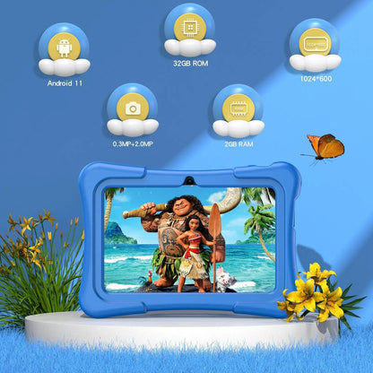 PRITOM Tablet for Kids 7 Inch Android 11 32 GB WiFi Bluetooth Dual Camera Educational Software Installed with Proof Case - Price Value Store