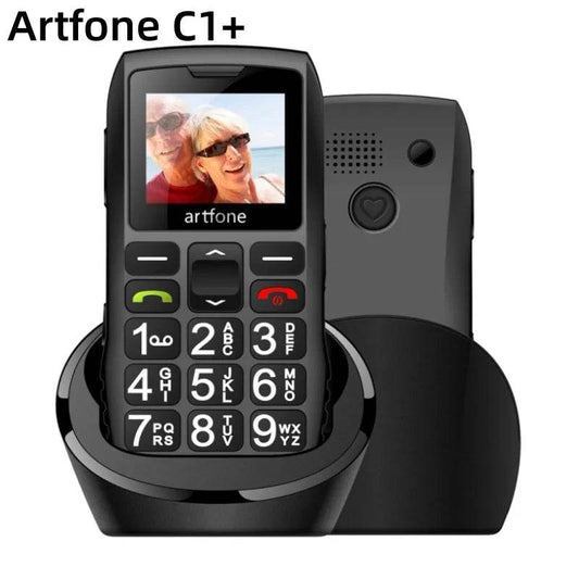 Bar Senior Mobile Phone Artfone C1+ With Free Charging Dock C1 Big Rubber Keypad For Elderly Dual Sim One Key SOS FM 1400mAh - Price Value Store