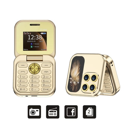 SERVO i17 Mini Small Flip Mobile Phone 1.77" Screen Blacklist Speed Dial Magic Voice FM Radio Cute Box Cellphones 2 SIM Standby