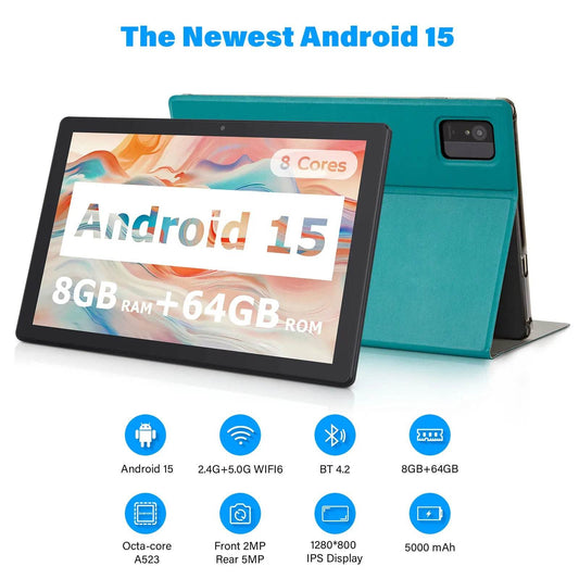 ANRY 2025 Android 15 IPS Display 10.1 Inch 8GB(4+4 Expand) RAM+64GB ROM Tablet 5000Mah Dual Camera 5GWifi A523 Octa-core Tablets - Price Value Store