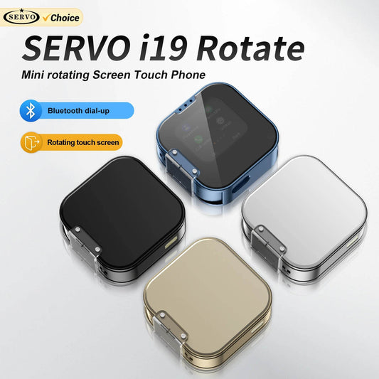 SERVO i19 Rotate Mini Touch Mobile Phone Dual SIM Standby Bluetooth Dialer MP4 Player Magic Voice 2G Small Rotating Screen Phone - Price Value Store