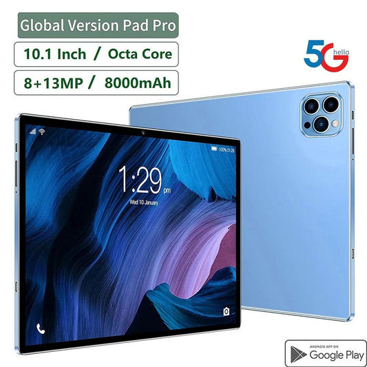 New 5G Pad 10.1 Inch Android Tablets Octa Core 8GB RAM 512GB ROM 4G LTE 5G WiFi Tablet Pc Double SIM Card HD Display 8000mAh - Price Value Store