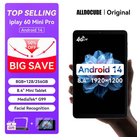 Alldocube iPlay 60 Mini Pro Tablet 8.4inch Android14 16GB(8GB+8GB) RAM 256GB ROM FHD 1920x1200 Dual SIM 4G LTE 6050mAh Battery - Price Value Store