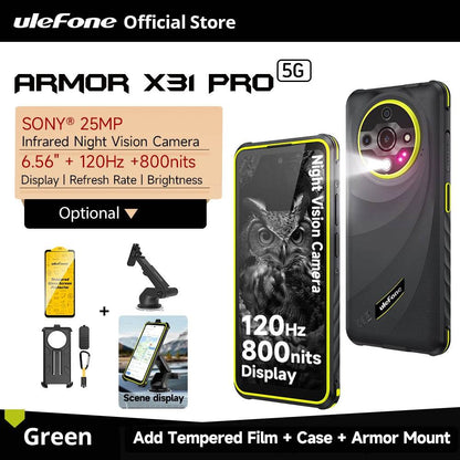 【World Premiere】Ulefone Armor X31 Pro 5G Rugged Phone Android 14 Smartphone 6.56”16GB + 256GB Night Camera 64MP 6050mAh NFC - Price Value Store
