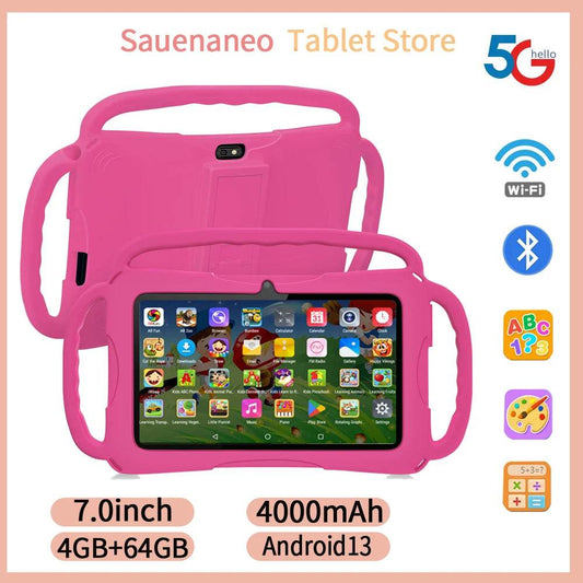 Sauenaneo New 7-inch Tablet Android 13 4000mAh 4GB RAM 64GB ROM Children's Learning Children's Tablet Mini Tablet - Price Value Store