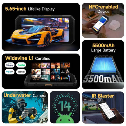 Ulefone Armor X32 4G Rugged Phone Android 14 Waterproof Smartphone 12GB RAM,128GB ROM NFC Night Mobile Phone Global Version - Price Value Store