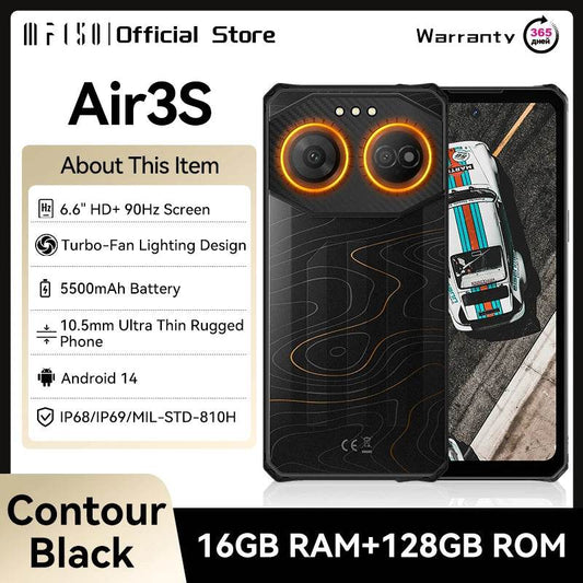 IIIF150 Air3S Rugged Phone Android 14 Mobile Phone 16GB 128GB 16MP Camera 5500mAh Ultra-Thin Rugged Phone Global Version - Price Value Store