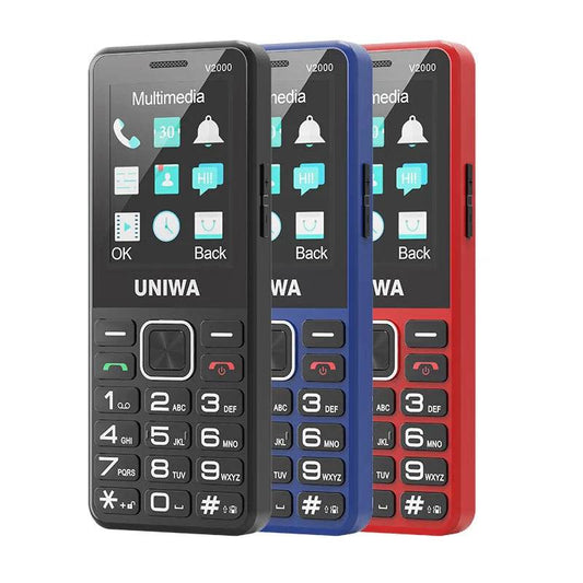 UNIWA V2000 4G Fashion Keypad Phone 2.4 Inch Big Button Loud Volume Dual SlM 1700mAh Russia Keyboard Feature Phones for Elderly - Price Value Store