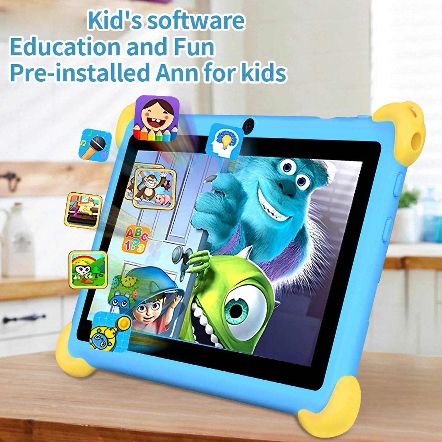 New 7 Inch 5G Pad Cartoon Pattern Kids' tablets Android Learning Education Tablet PC Kids-Proof protective Case Tablet 4000mAh - Price Value Store
