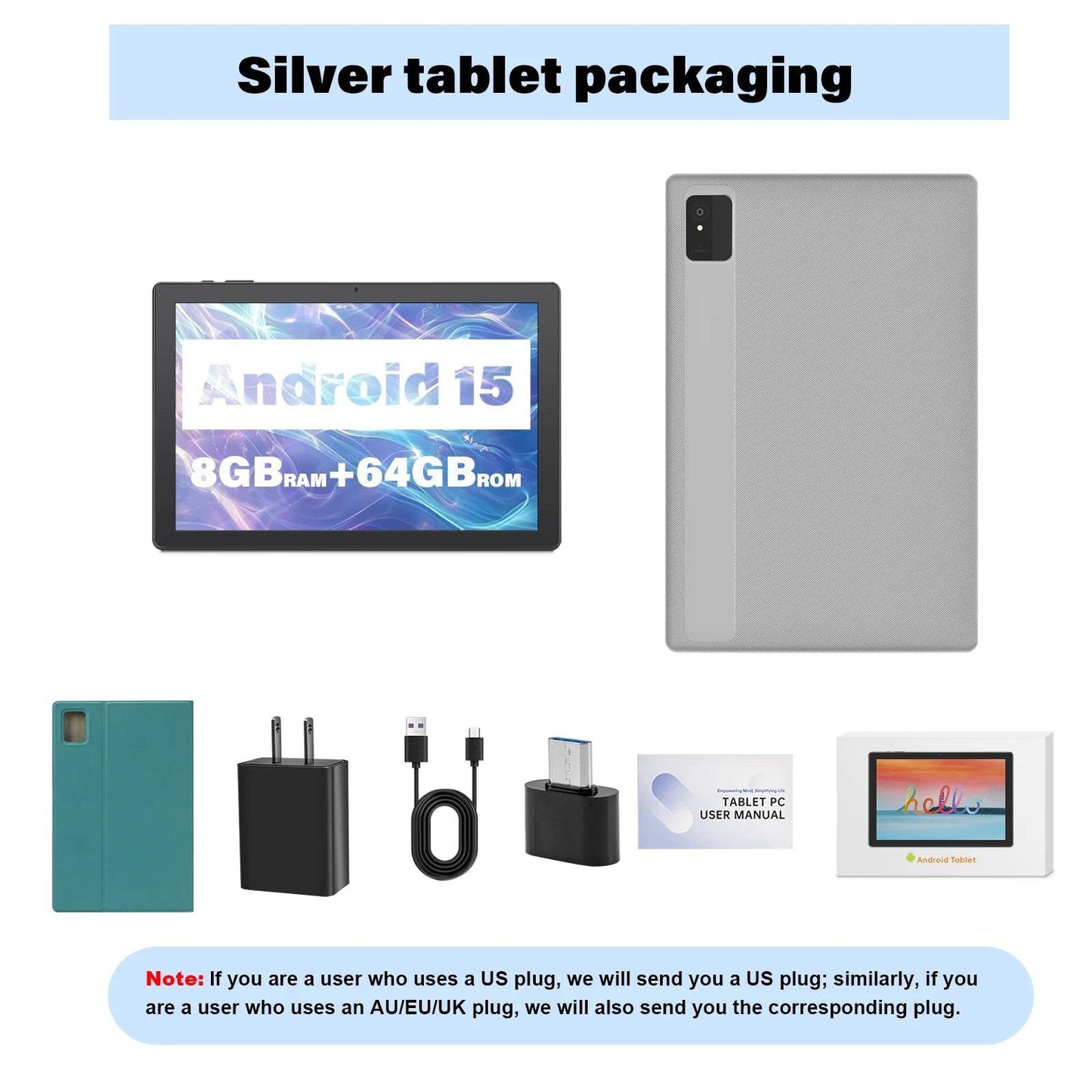 ANRY 2025 Android 15 IPS Display 10.1 Inch 8GB(4+4 Expand) RAM+64GB ROM Tablet 5000Mah Dual Camera 5GWifi A523 Octa-core Tablets - Price Value Store
