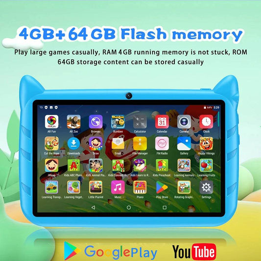 BDF 7 Inch Kid Tablet Android 13, 4GB RAM 64GB ROM,1TB Expand,5G WiFi,4000MAH Battery,Dual Camera, Children's Gift Kids Software - Price Value Store