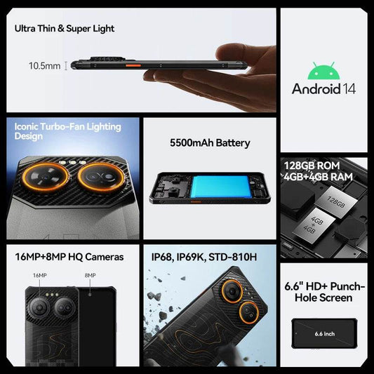 IIIF150 Air3S Rugged Phone Android 14 Mobile Phone 16GB 128GB 16MP Camera 5500mAh Ultra-Thin Rugged Phone Global Version - Price Value Store