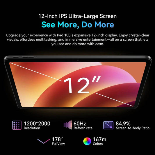 [World Premiere] Blackview OSCAL PAD 100 Tablet 12'' 2K FHD+ Unisoc T615 12+24GB RAM 256GB ROM 9000mAh Android 15 4G Tablets PC - Price Value Store
