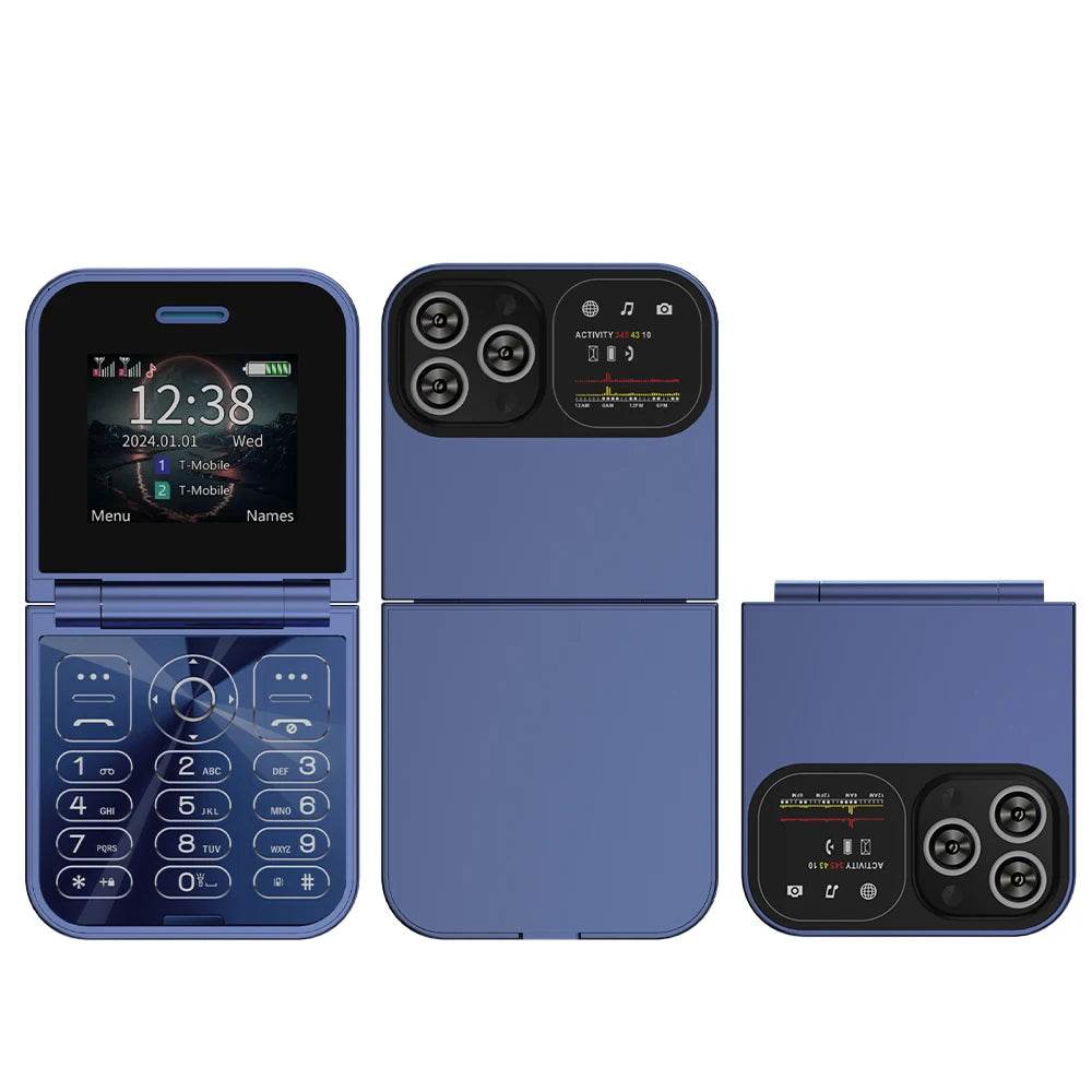 SERVO F15 Mini Small Flip Mobile Phone 2 SIM Standby Speed Dial Magic Voice Flashlight Call Recording 2G GSM Cute Fold Cellphone - Price Value Store