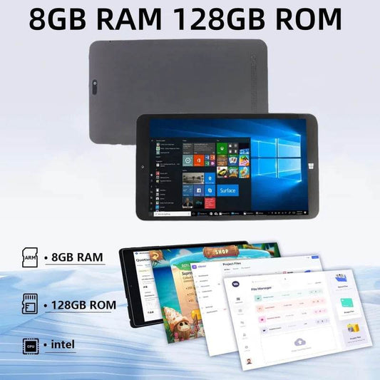 8 INCH Windows 10 Mini Tablet PC 64Bits x5-Z8300 Quad Core 8GB RAM 128GB ROM HD-MI Port 1280 x 800IPS Dual Cameras Gift Tempered - Price Value Store