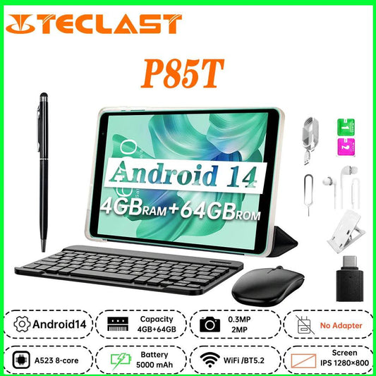 NEW Teclast P85T 2025 Tablet A523 8-core 1.8GHz/ 10GB(4GB+6GB) RAM/64GB ROM/8 Inch 800×1280iPS/WIFI5G/4G/5000mAh/Type-C - Price Value Store