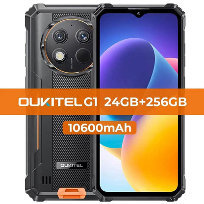 Oukitel G1 Rugged smartphone Android 6.52‘' 10600mAh 24GB+256GB rugged phone Android14 48MP HD+ Camera cell phone - Price Value Store