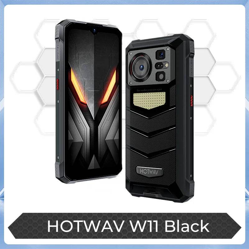 [World Premeire] HOTWAV W11 Rugged Phone 20800mAh 280LM Flashlight 6.6'' FHD+ Smartphone 33W 24MP Night Vision Mobile Phone - Price Value Store