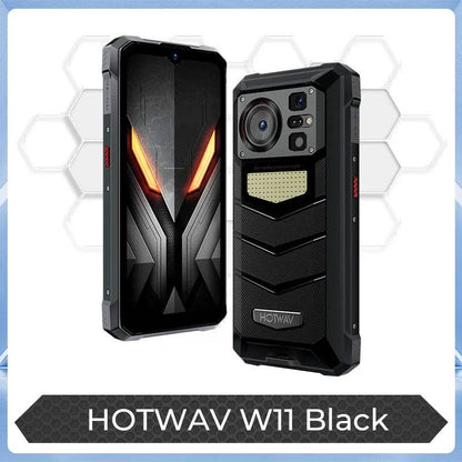 [World Premeire] HOTWAV W11 Rugged Phone 20800mAh 280LM Flashlight 6.6'' FHD+ Smartphone 33W 24MP Night Vision Mobile Phone - Price Value Store