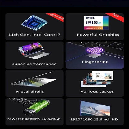 NVIDIA MX450 i7 1195g7 DDr4 32G RAM 2TB SSD Laptop 15.6 Inch Laptop Core Window11 Pro 1920*1080 Screen Portable Gaming Notebook - Price Value Store