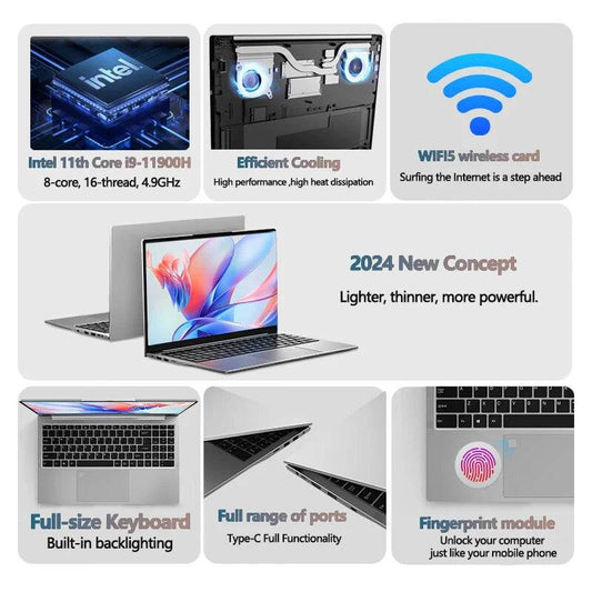 Gaming Laptop 16 Inch Intel Core I9-11900H 32 GB RAM 2TB SSD Fingerprint Unlock 8 Cores 16 Threads Wifi6 HD Camera DDR4 Computer - Price Value Store