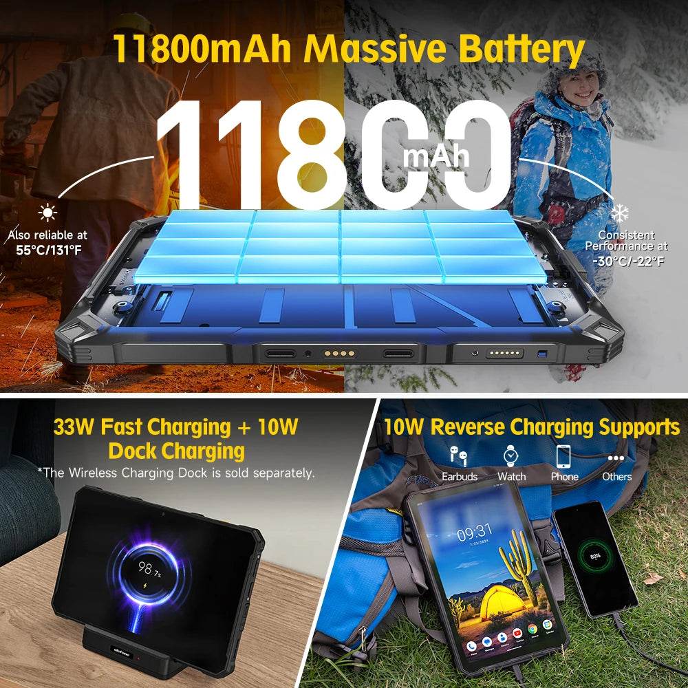 5G Rugged Tablet Ulefone Armor Pad 4 Ultra IP68/IP69K LED Light 11800mAh Battery,fast charging 16GB+256GB 50MP - Price Value Store