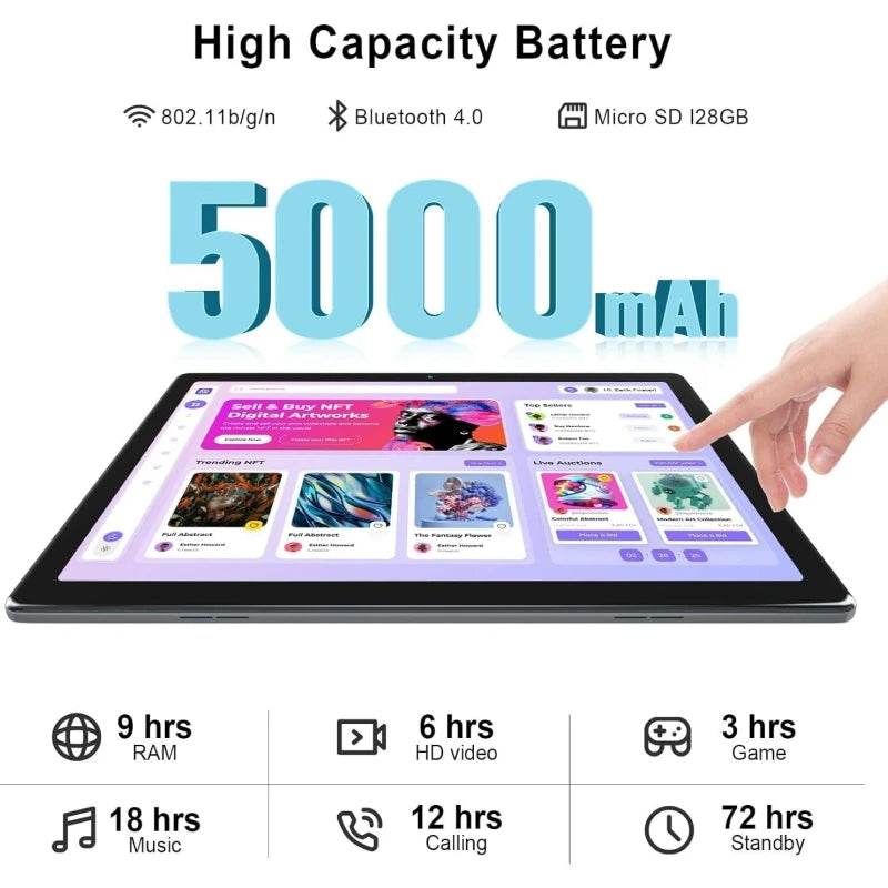 4G LTE T4 Android 9.0 Tablets 10.1 INCH 3GB RAM 32GB ROM GSM 64-bit MTK8765 Quad-Core CPU 1280 x 800 IPS 5000mAh - Price Value Store