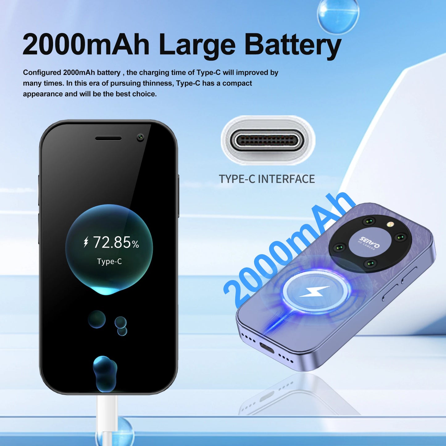 Global Version KING9000 4G Mini Smartphone 3.0 " Dual SIM 16GB+2GB Android 10.0 Google Play Small Mobile Phone Face Recognition